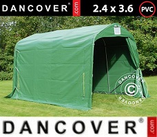 Tente de stockage 2,4x3,6x2,34m PVC, Vert