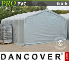 Tente de stockage 6x6x3,7m PVC, Gris