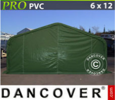 Tente de stockage 6x12x3,7m PVC, Vert 