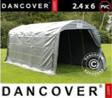 Tente de stockage 2,4x6x2,34m PVC, Gris