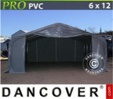 Tente de stockage 6x12x3,7m PVC, Gris