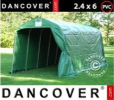 Tente de stockage 2,4x6x2,34m PVC, Vert