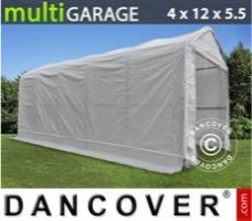 Tente de stockage 4x12x4,5x5,5m, Blanc
