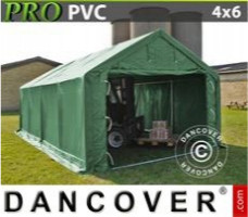 Tente de stockage 4x6x2x3,1m, PVC, Vert