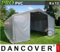 Tente de stockage 8x12x4,4m PVC, Gris