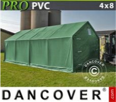 Tente de stockage  4x8x2x3,1m, PVC, Vert