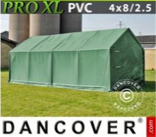 Tente de stockage 4x8x2,5x3,6m, PVC, Vert