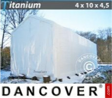 Tente de stockage 4x10x3,5x4,5m, Blanc